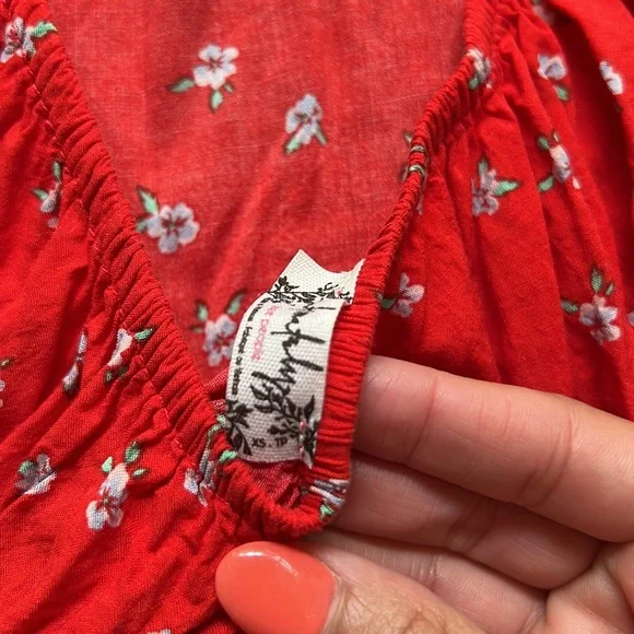 Free people red floral mini dress - Picture 4 of 8